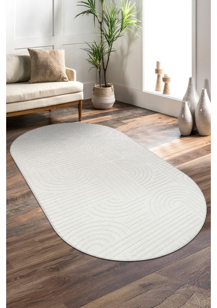 Revna Oval Halı | Yıkanabilir, Kaymaz Taban, Modern Salon ve Mutfak Halısı