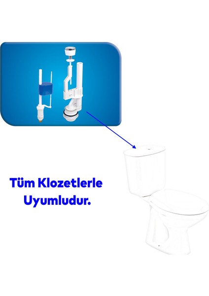 Rezervuar Iç Takımı Basmalı Alafranga Oturmalı Tuvalet Klozet Sifon Iç Düzenek Otomatik Su Dolum indirimleri