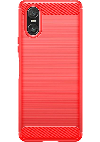 Sony Xperia 10 Vı Telefon Kılıfı, Fırçalanmış Karbon Fiber Dokulu Esnek Tpu Tampon, Darbe Emici Koruyucu Kılıf Sony Xperia 10 Vı (Yurt Dışından)