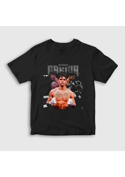 Unisex Çocuk Siyah Boks Boxing Ryan Gracia T-Shirt