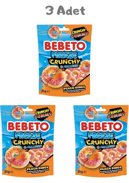 Freeze Crunchy Peach Rings 35G 3 Adet