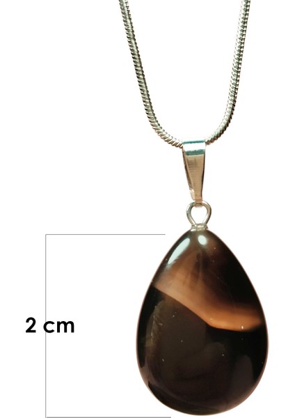 Onix Kuvars Doğal Taşı Zincirli El Yapımı Kolye Uç: 2 cm Zincir: 20 cm Kutulu fiyatları