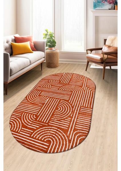 Revna Oval Halı | Yıkanabilir, Kaymaz Taban, Modern Salon ve Mutfak Halısı