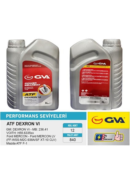 OTOMATİK ŞANZIMAN YAĞI ATF DEXRON 6 KIRMIZI 1 LT (12 ADET)
