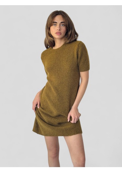 Triko Elbise Kadın Tütün Rengi