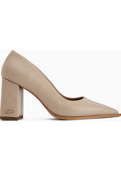 Lucy Bej Kalın Topuklu Ayakkabı Kadın Stiletto fiyatları