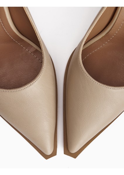 Lucy Bej Kalın Topuklu Ayakkabı Kadın Stiletto fırsatları