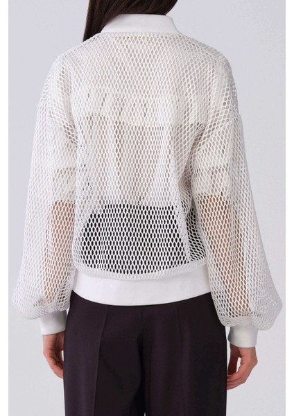 Fırfırlı File Kadın Mont Beyaz Y2117506_002 modelleri