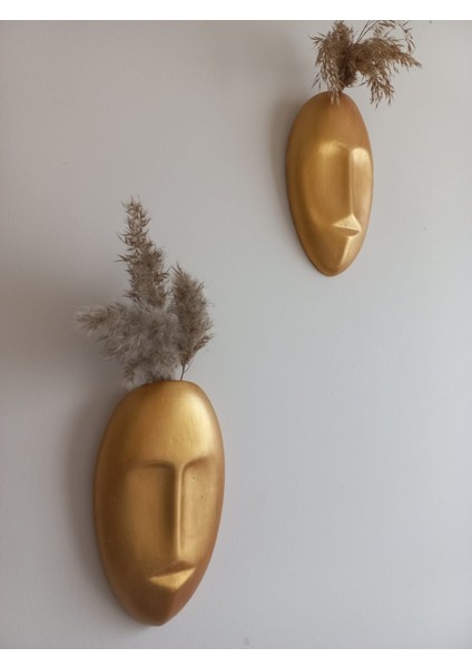 Dekoratif Mask Duvar Vazosu, Duvar Dekoru ,heykel Duvar Süsü,gold modelleri
