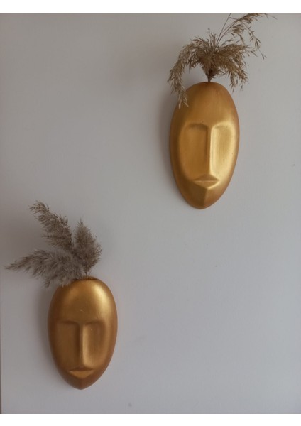 Dekoratif Mask Duvar Vazosu, Duvar Dekoru ,heykel Duvar Süsü,gold indirimleri
