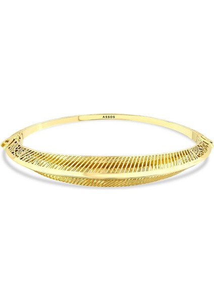 Tasarım Altın Kelepçe Bilezik - 14K