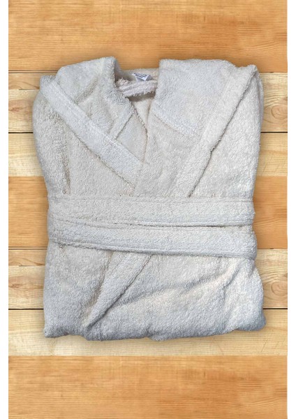 %100 Pamuk Kapüşonlu Lüks Bornoz Xl