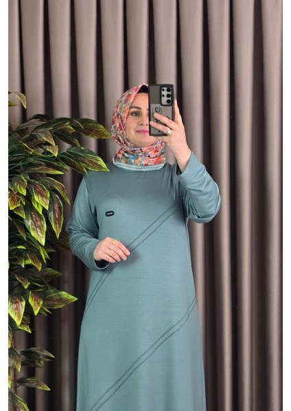 Kadın Tesettür Giyim Büyük Beden Kristal Spor Elbise