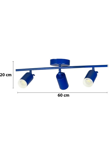 Spoti 3'lü Mavi Renk (Gün Işığı) Modern Tasarım Salon - Mutfak - Banyo Spot Ledli Sıralı Avize fiyatları