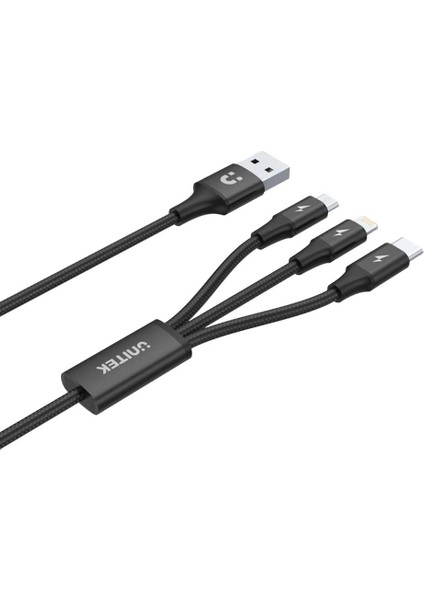 Unıtek Usb-A 3in1 Hızlı Şarj 1.2mt 2.4A (C14049BK) fiyatları