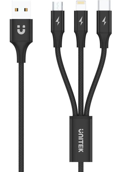 Unıtek Usb-A 3in1 Hızlı Şarj 1.2mt 2.4A (C14049BK) modelleri