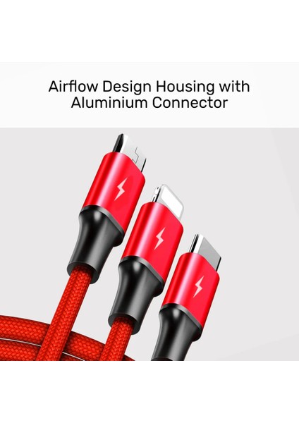 Unıtek Usb-A 3in1 Hızlı Şarj 1.2mt 2.4A (C14049BK)