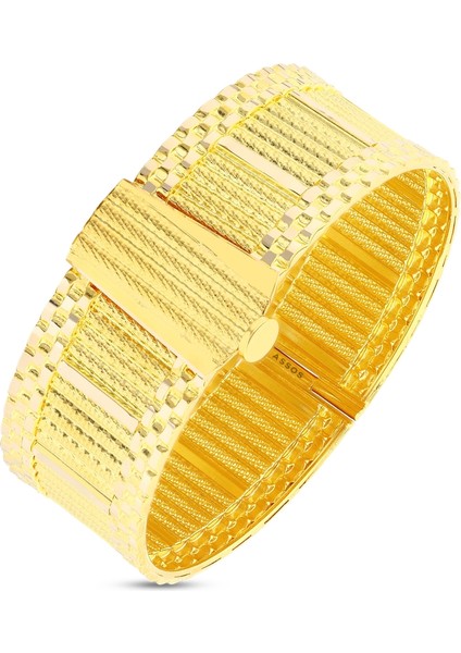 Tasarım Altın Kelepçe Bilezik - 14K