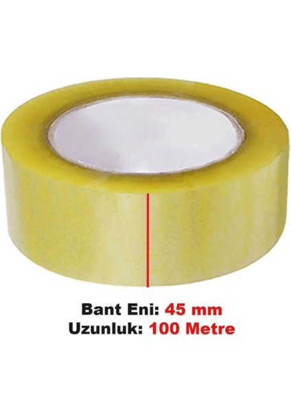 Koli Bandı 45 mm x 100 mt Şeffaf Güçlü Yapışkanlı Kopmayan Bant Bandı (10 Adet) fiyatları