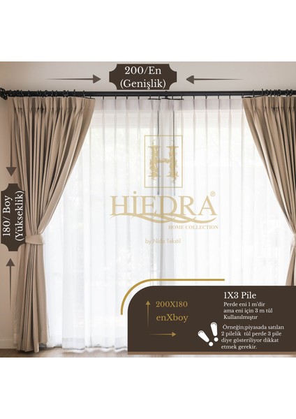 Lumina Toz Tutmayan Tül Perde, 1x2 Pileli Ağır Gramajlı Ütü Gerektirmeyen Tül Perde fırsatları