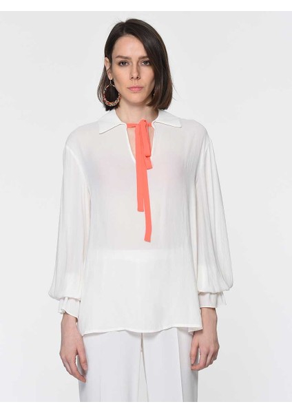 Kol Ve Yaka Detaylı Bluz Krem Y1913009_047 modelleri