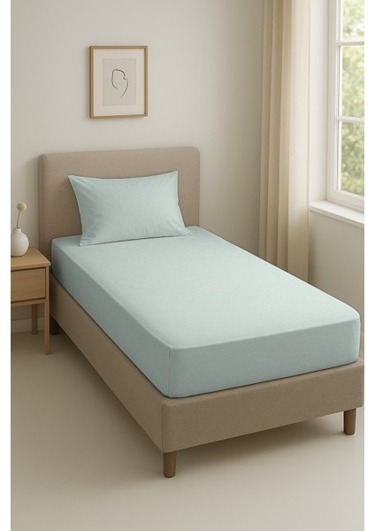 🛏️ Pamuklu Tek Kişilik 100X200+30 Lastikli Yastıklı Fitted Çarşaf – Örme Kumaş, Yumuşak Dokulu, Esnek ve Kolay Kullanım