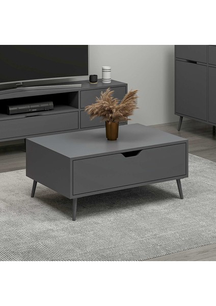 Elina Ayaklı Orta Sehpa - Antrasit/antrasit