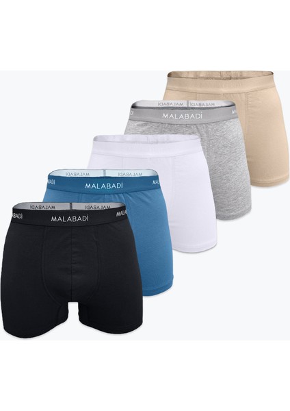 Erkek 5 Li Pamuk Elastan Boxer 5M075