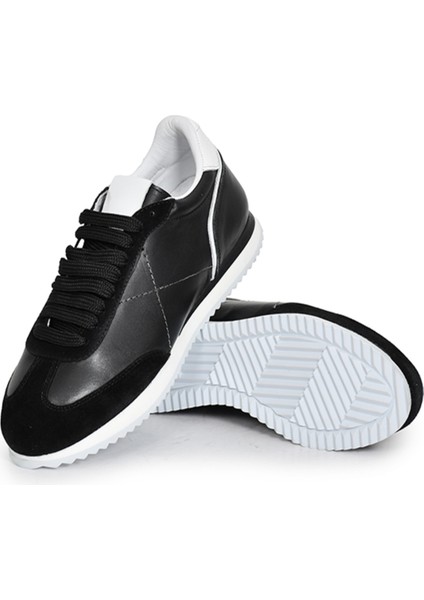 Hakiki Deri Siyah Erkek Sneaker - Eva Taban 0804 modelleri