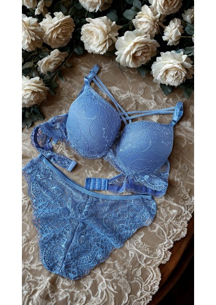 Kadın Dolgulu Destekli Balenli Sütyen Külot Takım