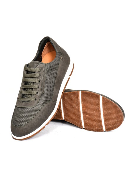 Hakiki Nubuk Deri/tekstil Haki Erkek Sneaker Ayakkabı - X241336 fırsatları