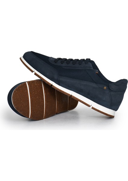 Hakiki Nubuk Deri/tekstil Lacivert Erkek Sneaker Ayakkabı - X241336 fırsatları