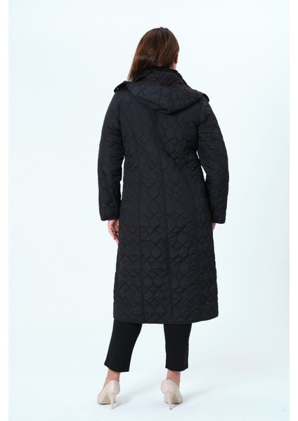 Mihrinaz Kadın Büyük Beden Içi Tüylü Kapitone Mont modelleri