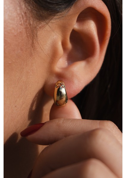 Çapraz Desenli Damla Minimal Çelik Küpe fiyatları