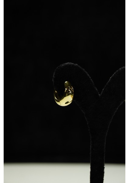 Çapraz Desenli Damla Minimal Çelik Küpe