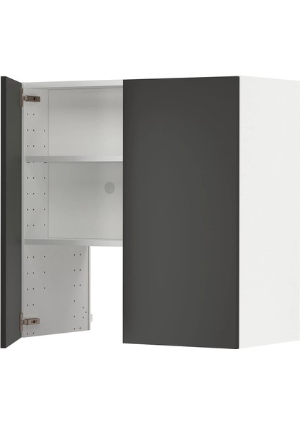 Metod Aspiratör Dolabı Nıckebo Mat Antrasit Koyu Gri 80 x 80 cm 2 Kapaklı