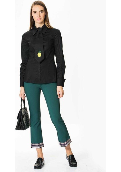 Ananas Figürlü Kadın Gömlek Siyah K1813175_001 fırsatları