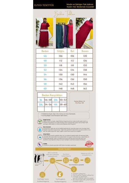 Kadın Tesettür Giyim Büyük Beden Düz Fırfırlı Elbise modelleri