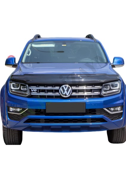 Volkswagen Amarok 2010+ Araca Özel Kaput Rüzgarlığı A+ Pianoblack (4mm)