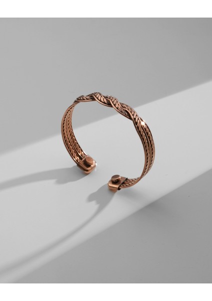 Burgu Yaprak Desenli Manyetik Bakır Bilezik