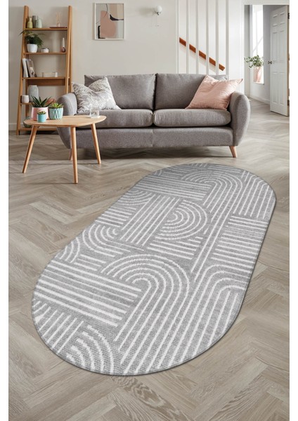 Revna Oval Halı | Yıkanabilir, Kaymaz Taban, Modern Salon ve Mutfak Halısı