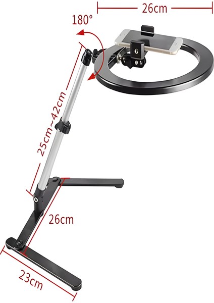 Telefon Tutacaklı Katlanabilir LED Halka Işık | Ürün Çekim Işığı & Masaüstü Standlı Vlog Işığı modelleri