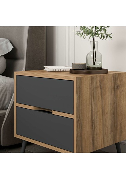 Elina Ayaklı 2 Çekmeceli Komodin - Dore/antrasit modelleri