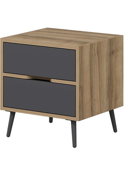 Elina Ayaklı 2 Çekmeceli Komodin - Dore/antrasit indirimleri