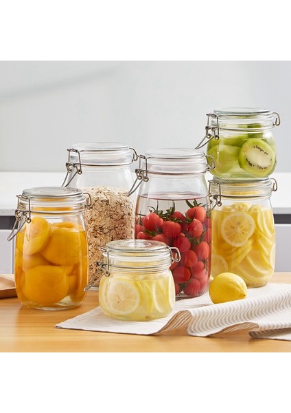 3'lü Korken Kavanoz 2000 ml Vakumlu Kilitli Cam Saklama Kavanozu indirimleri