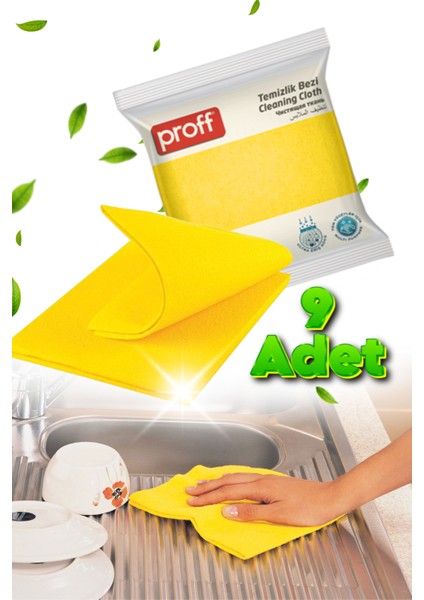 18 Adet Sarı Temizlik Bezi Banyo Mutfak Toz Bezi -Dayanıklı Uzun Ömürlü Araba Mutfak Bezi