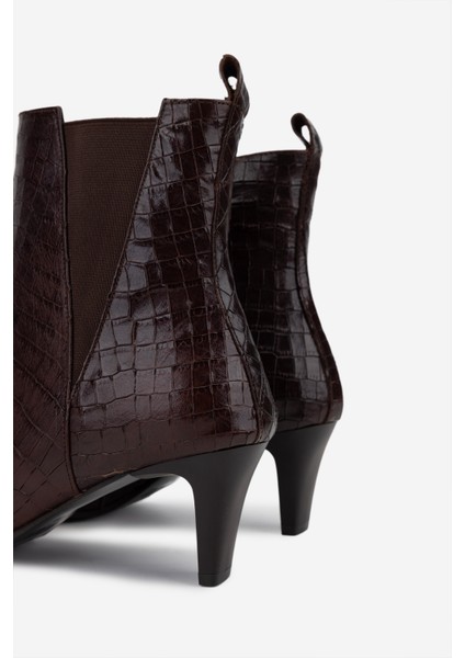 Kadın Hakiki Deri Kahverengi Kroko Klasik Bot 33 4005 Bn Bot SK25-26 Kahve Kroko indirimleri