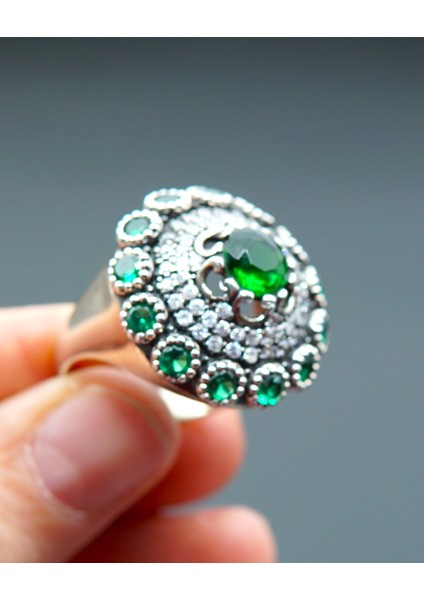 925 Ayar Kadın Gümüş Oltu Taşı Yüzük SY00085 modelleri