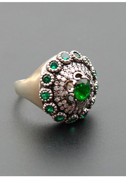 925 Ayar Kadın Gümüş Oltu Taşı Yüzük SY00085 fırsatları