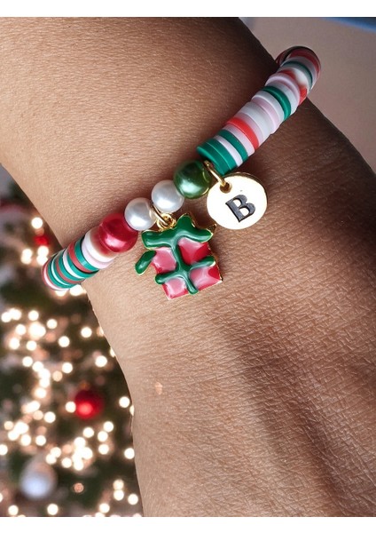 Yılbaşı Renkli Fimo, Hediye Paketi ve Harf Detaylı Bileklik